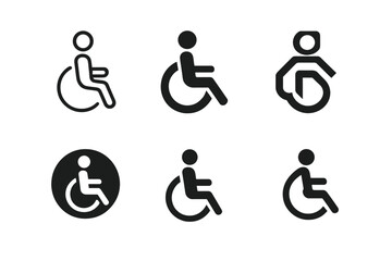 Accessible UI Logo Variations. Accessible user interface (UI) design. Icon set. Set Logo of accessible user interface (UI) design: accessibility person symbol.