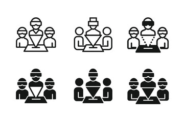 Virtual Reality Logos. Virtual reality meetings. Icon set. Set Logo of Virtual reality meetings: Hand controllers. harmonious logo variations of the same