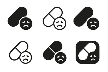 Chronic Condition Icons. The quiet sorrow of living with chronic conditions. Icon set. Set Logo of The quiet sorrow of living with chronic conditions: Person