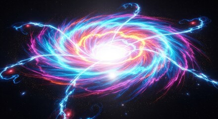Obraz premium Cosmic energy burst deep space digital art vibrant colors abstract viewpoint galactic concept