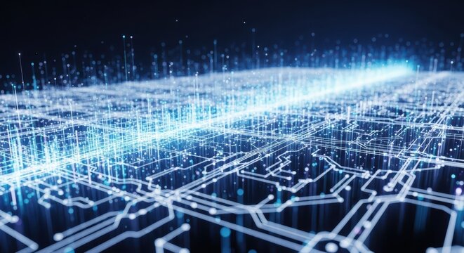 Innovative data visualization techniques digital environment technology abstract line art virtual perspective