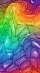 Iridescent Rainbow Organic Formations Surface with Flowing Aesthetics