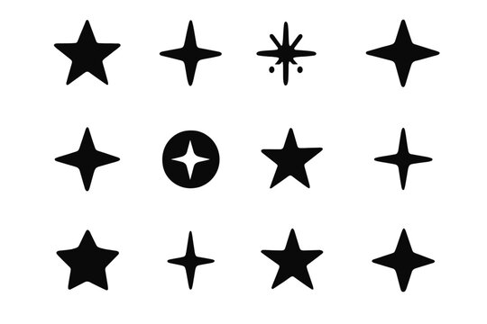 Famous Star Icons. Famous stars. Solid icon set of Famous stars: Sirius, Polaris, Betelgeuse, Vega, Rigel, Proxima Centauri, Altair, Antares, Deneb, Arcturus,