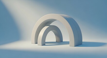Minimalist arches on gradient background, a refined aesthetic presentation