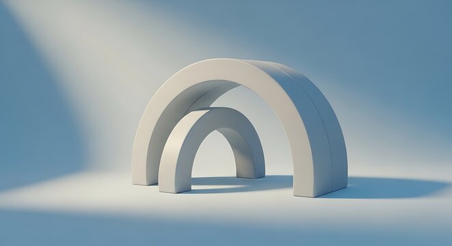 Minimalist arches on gradient background, a refined aesthetic presentation