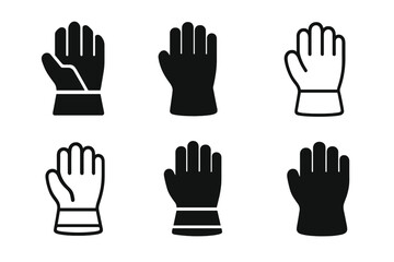 Obraz premium Firefighter Emblem Icons. Firefighter. Icon set. Set Logo of Firefighter: Protective gloves. harmonious logo variations of the same emblematic