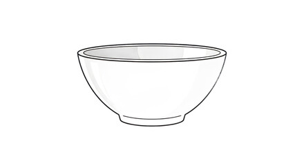 Shiny metallic bowl illustration with reflection isolated on transparent background