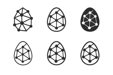 Business Incubator Logos. Business incubator. Icon set. Set Logo of business incubator: seedling sprouting from digital network base. harmonious logo