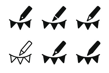 DIY Party Decoration Icons. Making DIY party decorations for a personalized touch. Icon set. Set Logo of Making DIY party decorations for a personalized touch: