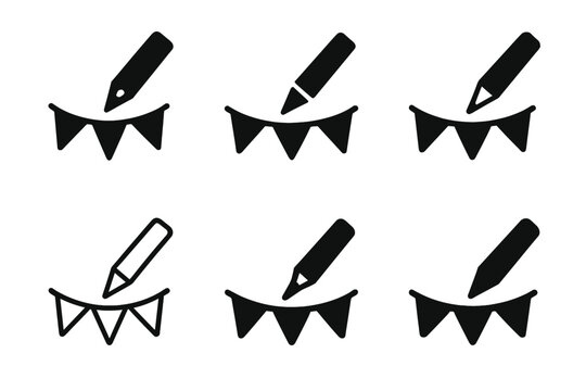 DIY Party Decoration Icons. Making DIY party decorations for a personalized touch. Icon set. Set Logo of Making DIY party decorations for a personalized touch: