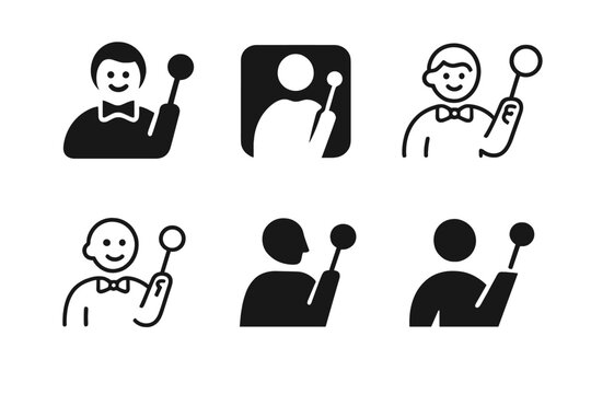 Parody Skit Logos. Parody skit. Icon set. Set Logo of parody skit: stage spotlight and performer. harmonious logo variations of the same emblematic concept,
