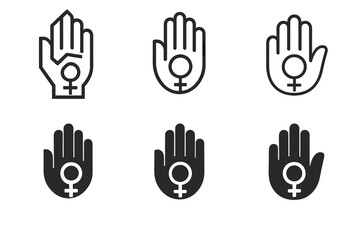 Harassment Awareness Icons. Sexual harassment awareness. Icon set. Set Logo of Sexual harassment awareness: Group support icon. harmonious logo variations of