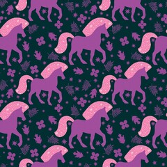 Christmas animals seamless horse pattern for wrapping paper and fabrics and party and kids print