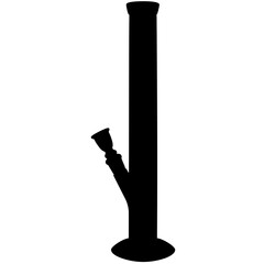 cannabis bong, glass marijuana bong cannabis pipe realistic silhouette