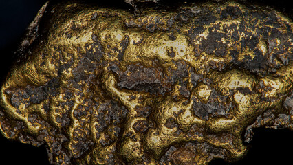 Closeup of a large gold nugget