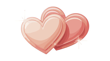 Two connected pink heart symbols, representing love and affection.