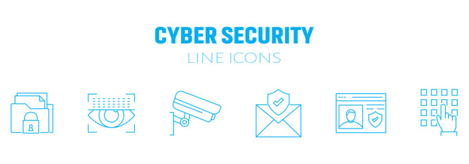 Understanding cyber security hacker attack and data protection with cloud security concept icon set editable stock vector illustration