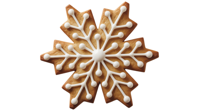 Festive snowflake cookie with intricate icing detail perfect for seasonal promotions and holiday baking themes