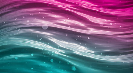 Vibrant abstract background with flowing magenta and cyan light trails and sparkling particles, creating a dynamic energetic design