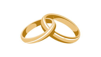 Two intertwined golden rings representing commitment and love.