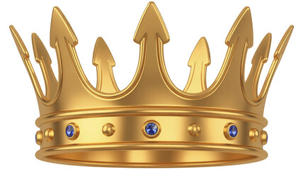 Elegant golden crown adorned with jewels for royalty, leadership, and majestic power themes