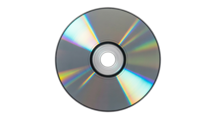 Reflective compact disc shines with iridescent rainbow light, a versatile digital storage option for data