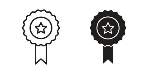 Badge icon flat simple icon. Liner version - stock vector.