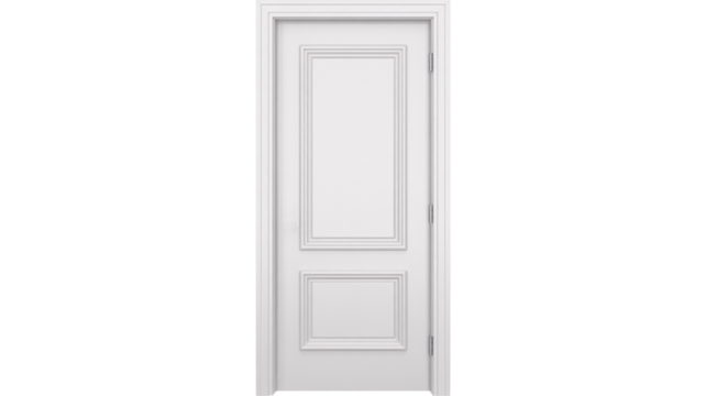 Elegant white interior door ready for installation in your next home renovation project, architectural design