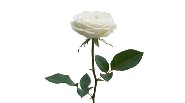 Elegant white rose blossom offers timeless beauty, perfect for romantic designs and delicate floral arrangements