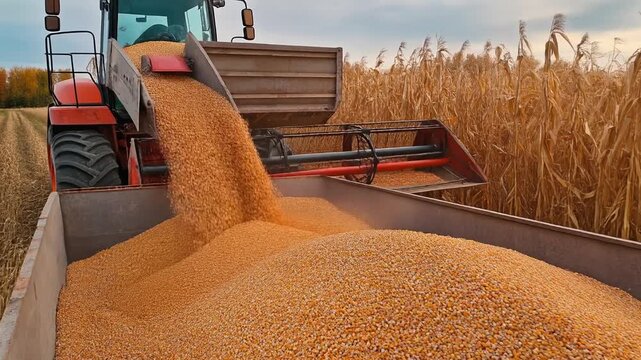 Industrial machine separating corn grains from husks and cobs efficiently for agricultural processing, representing modern farming technology, food production, and mechanized harvesting systems