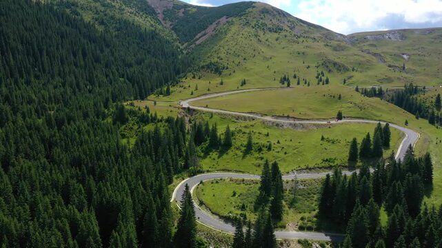 view of famous romanian road Transfagaras