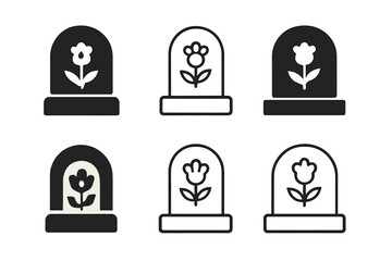 Memorial Traditions Icons. Remembering loved ones with special memorial traditions. Icon set. Set Logo of remembering loved ones with special