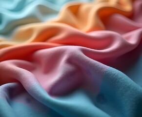 Folded Fabric with Soft Textile Texture in Natural Lighting