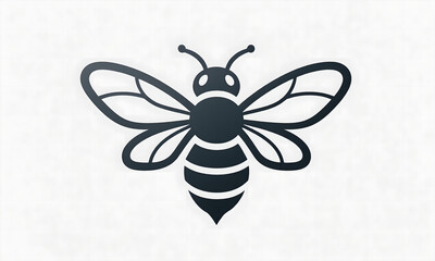 Obraz premium Modern Flat Style Honeybee Logo Symbol Isolated on Light Background for Branding
