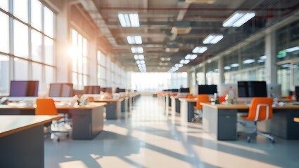 Bright and spacious modern office space with natural light streaming in