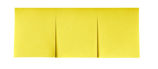 Fototapeta premium Flat yellow rectangular piece of paper with vertical creases