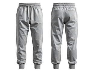  Grey Sweatpants on Invisible Mannequin, Dynamic Side Angle, Isolated