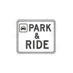 Obraz premium Stylized Park and Ride Sign Icon with Distressed Sketch Texture Effect