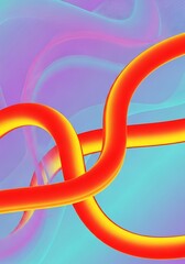 Interwoven Geometric Shapes with Vibrant Gradient Overlay Backdrop