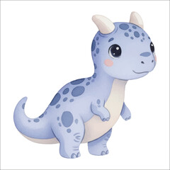 Watercolor dinosaurus Carnotaurus vector isolated on white background cute baby carnotaurus
