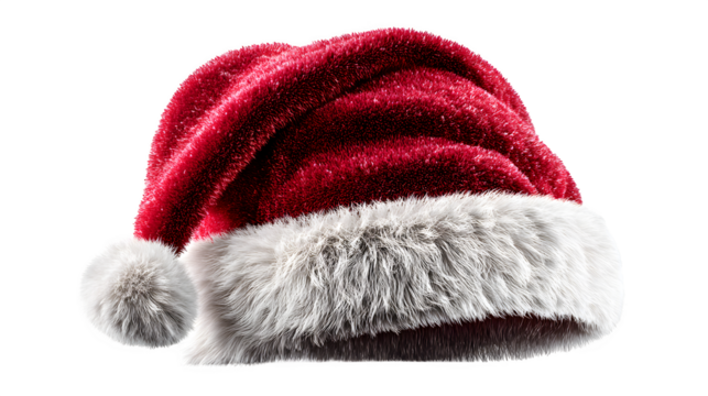 Santa hat on black background isolated on white background