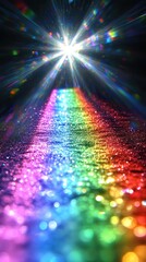 A rainbow of colors is reflected in the light, creating a sense of wonder and magic. The image is a beautiful representation of the beauty and diversity of nature