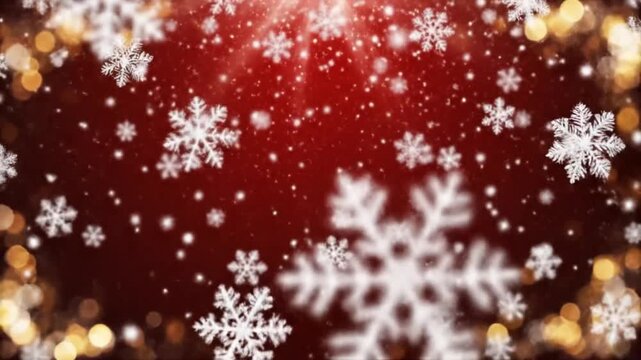 Falling snowflakes create a magical winter atmosphere for festive ads