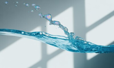 Water splash, light and shadow