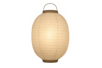 Traditional japanese chochin paper lantern glowing, illuminating cultural festivals and asian celebrations, transparent background