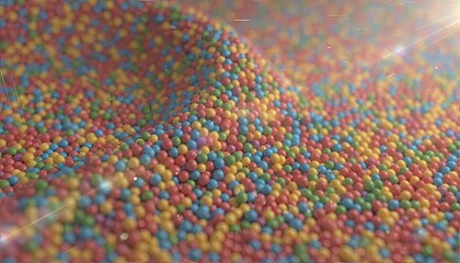 Obraz premium Close Up Of A Colorful Ball Pit With Gentle Waves And Soft Lighting