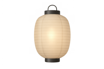 Japanese paper lantern illuminating traditional culture, decor, and asian spiritual events on transparent background