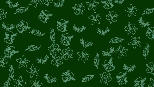 floral pattern geometric and leaf with simpel motion deep background. Suitable for spring designs, nature concepts, botanical themes, and ecofriendly projects. Natural vibes.