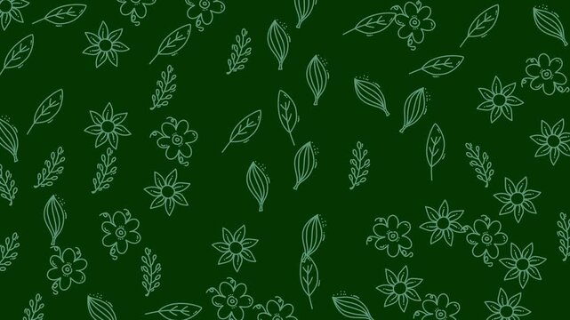 floral pattern geometric with green background andi simple suitable for nature themed designs, invitations, stationery, wallpaper
