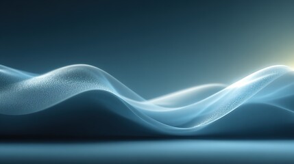 Abstract blue wave pattern with light effect on a dark blue background.